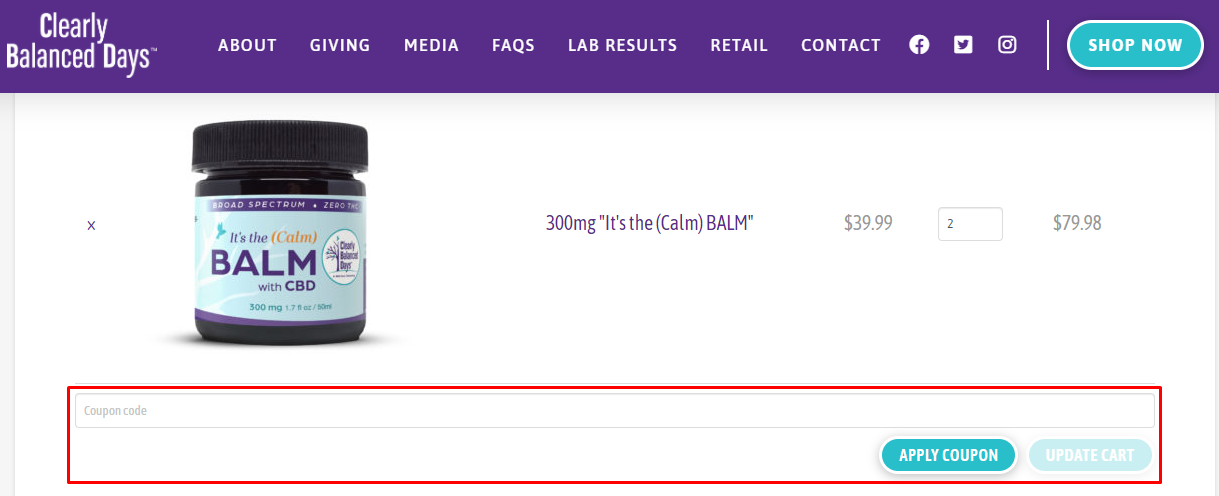 How do I use my Clearly Balanced Days coupon code?