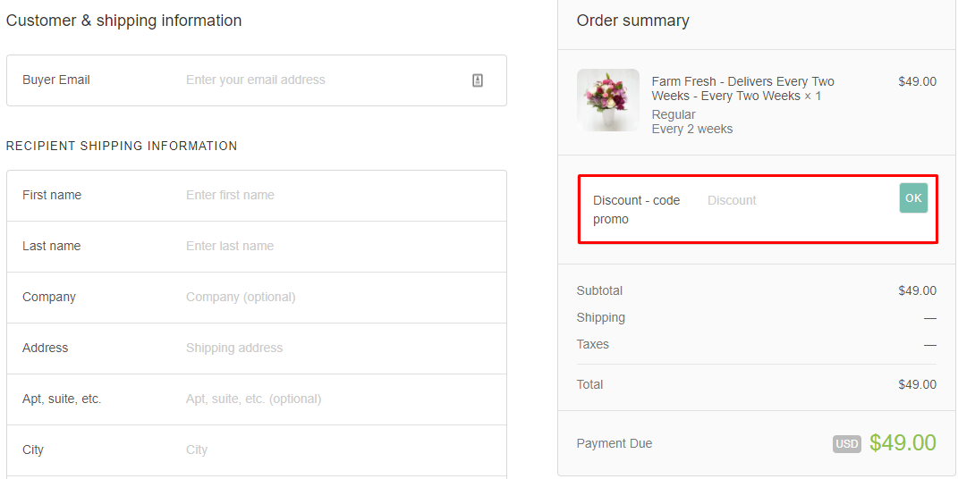 How do I use my Enjoy Flowers discount code?