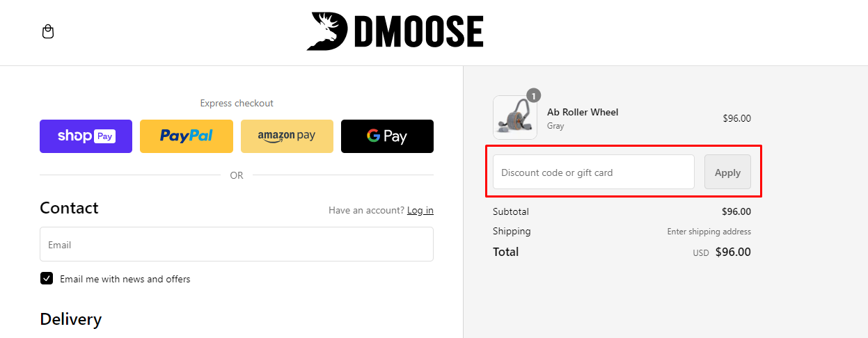 How do I use my DMoose discount code?