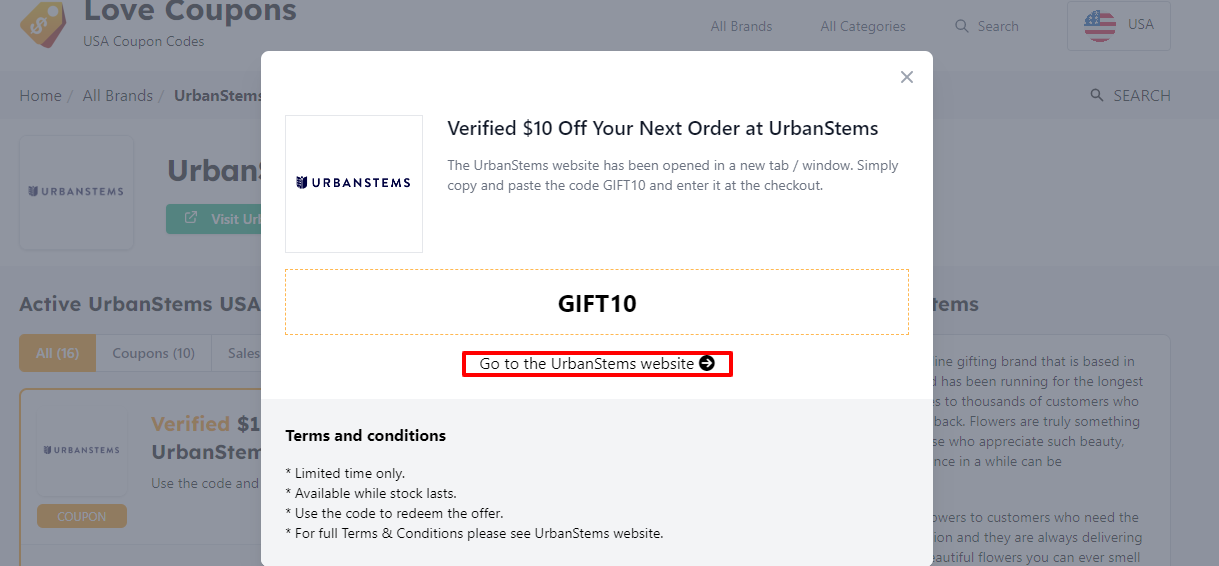 UrbanStems promo code