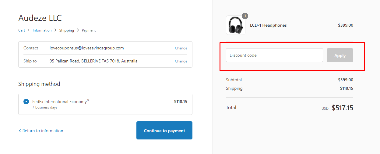 How do I use my Audeze discount code?