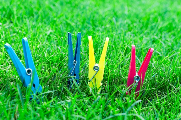 image showing four clothes pegs that you can use to hang your NICCE clothing after washing it.