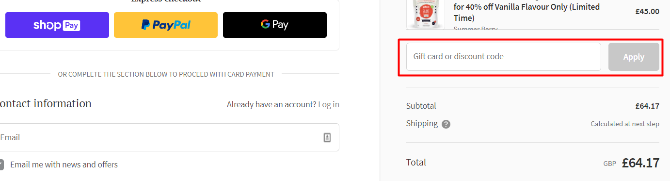How do I use my OPTIBIOTIX ONLINE discount code?