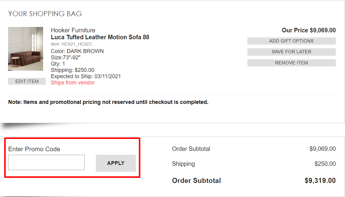 How do I use my Horchow promo code?