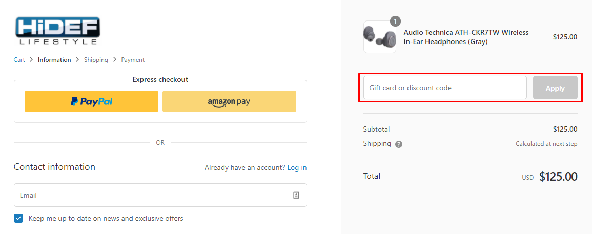 How do I use my HiDEF Lifestyle discount code?