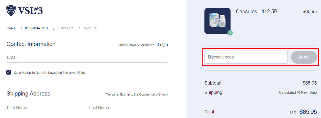 How do I use my VSL#3 discount code?