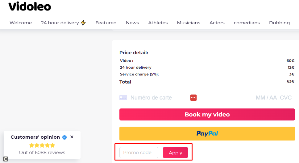 How do I use my Vidoleo promo code?