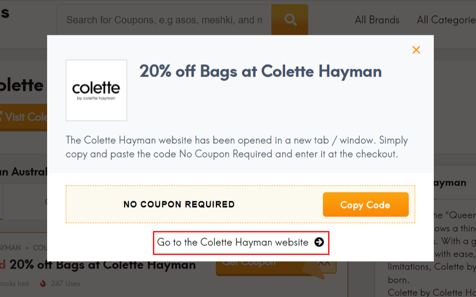 How do I use my Colette Hayman discount code?