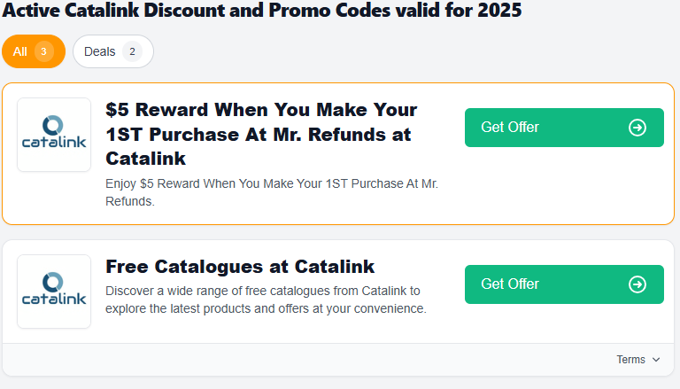 Love Discount Vouchers Catalink voucher codes that are active in July 2026