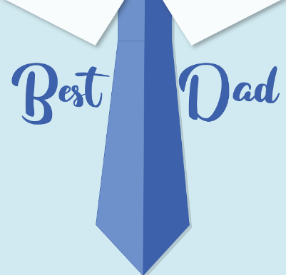 imagen de mejor padre en inglés de coor azúl claro con una corbata con ofertas día del padre
