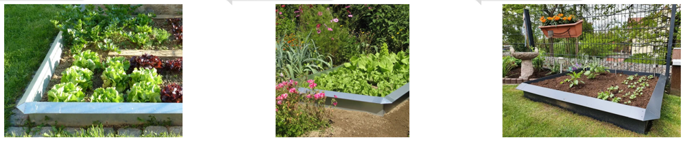 Mehrere Gartenbeete umrandet von Schneckenzäunen von Innogard