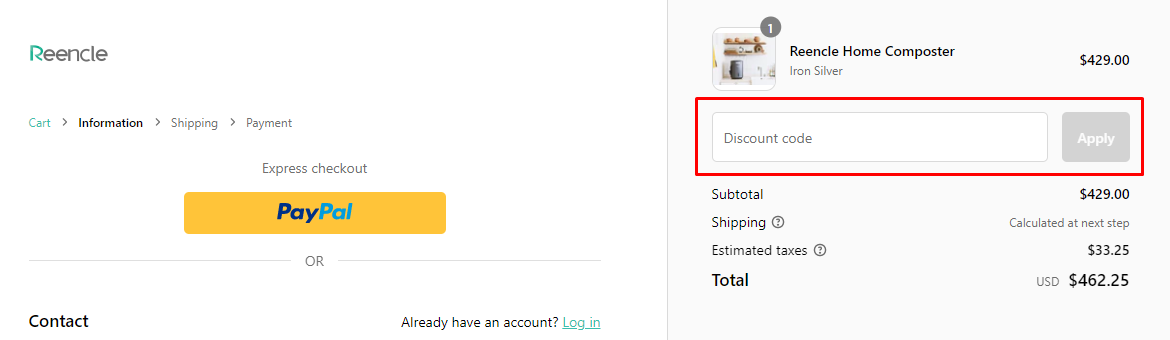 How do I use my Reencle discount code?