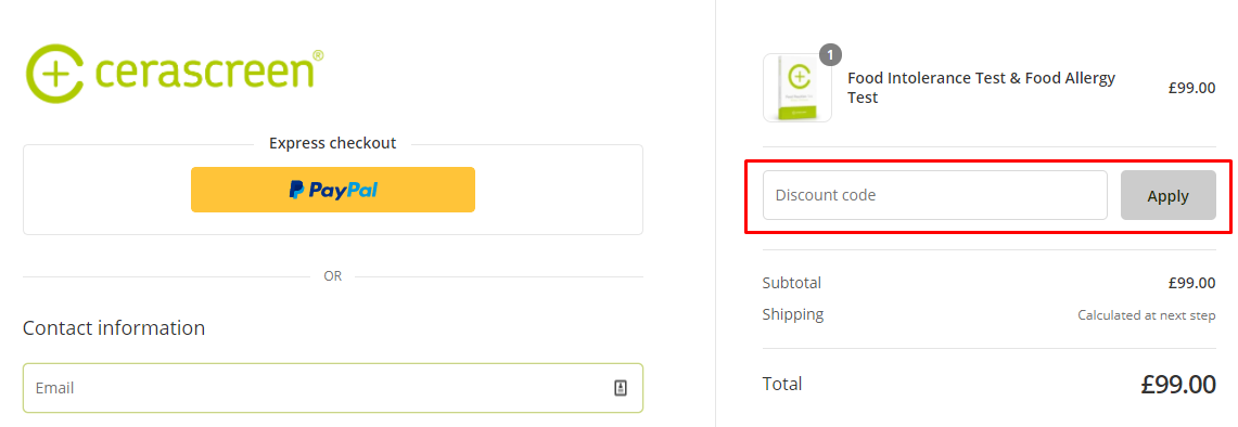 How do I use my cerascreen discount code?