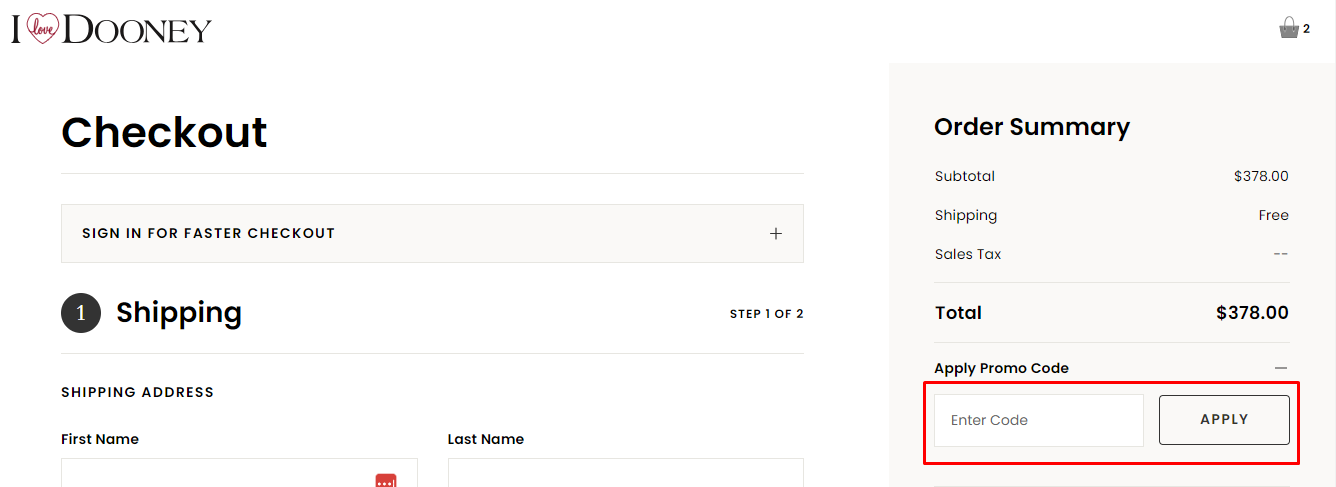 How do I use my ILoveDooney promo code?