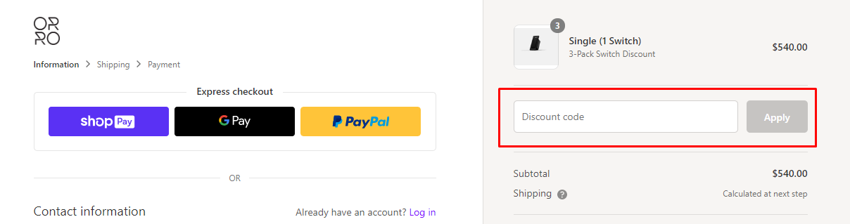 How do I use my Orro Discount code?