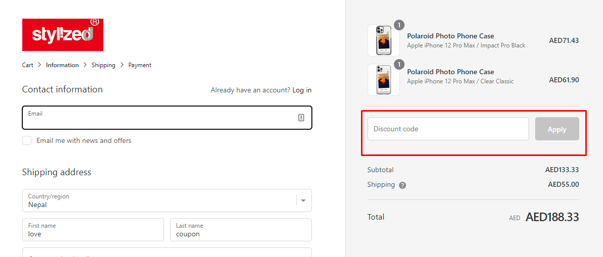 How do I use my STYLIZEDD discount code?