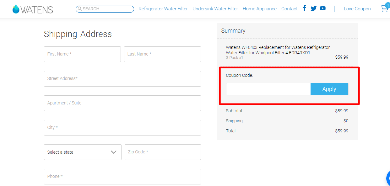 How do I use my WATENS coupon code?