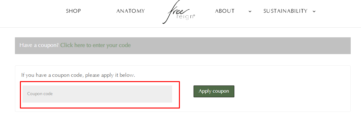 How do I use my Free Reign coupon code?