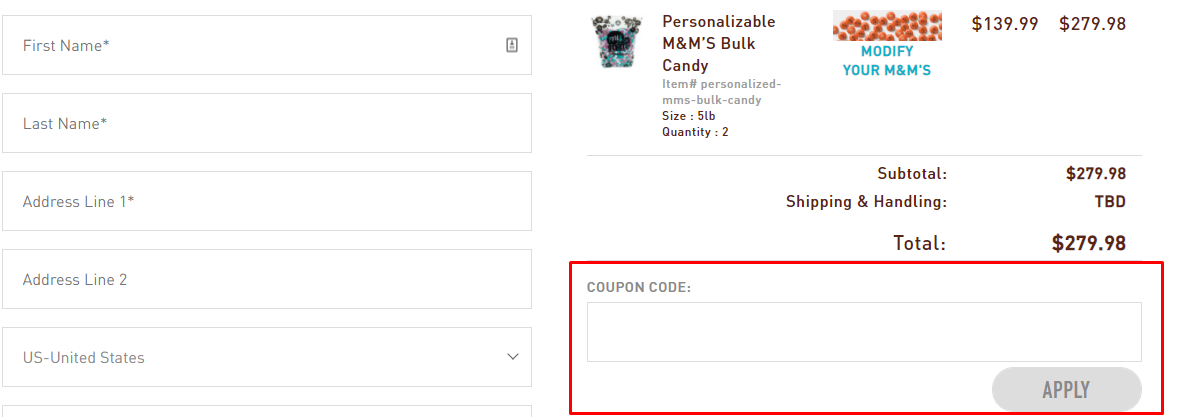 How do I use my My M&M's coupon code?
