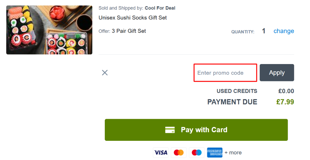 The GoGroopie payment page with where to paste the GoGroopie voucher code in a red box