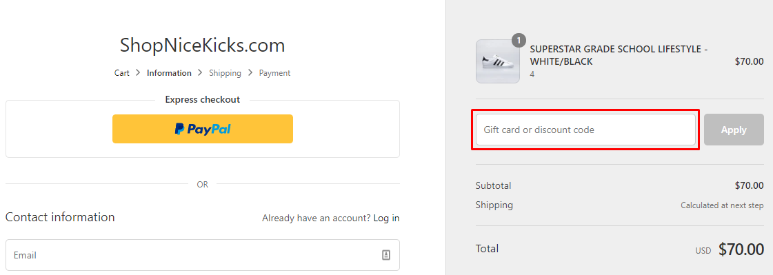 How do I use my Nice Kicks coupon code?