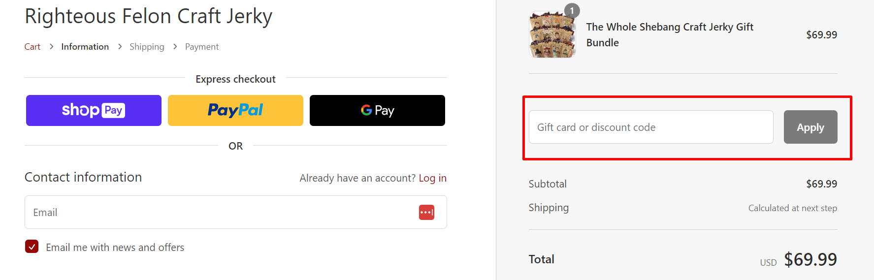 How do I use my Righteous Felon discount code?