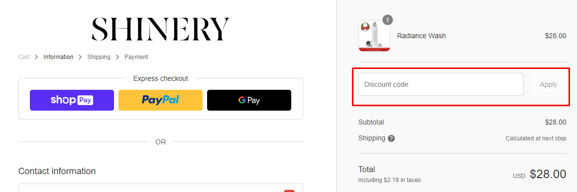 How do I use my Shinery discount code?