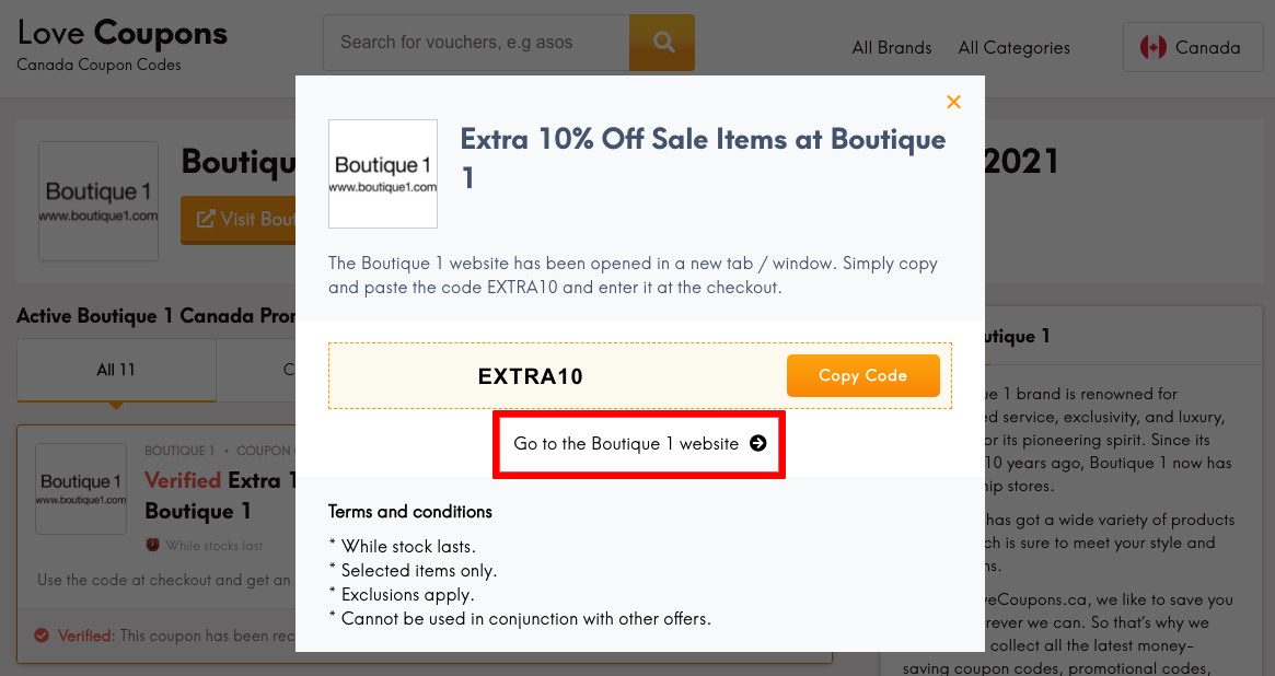 Boutique 1 CA Get Coupon