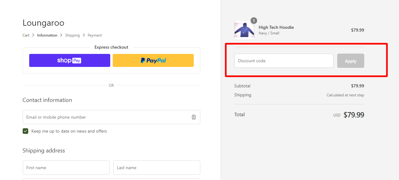 How do I use my LOUNGAROO discount code?