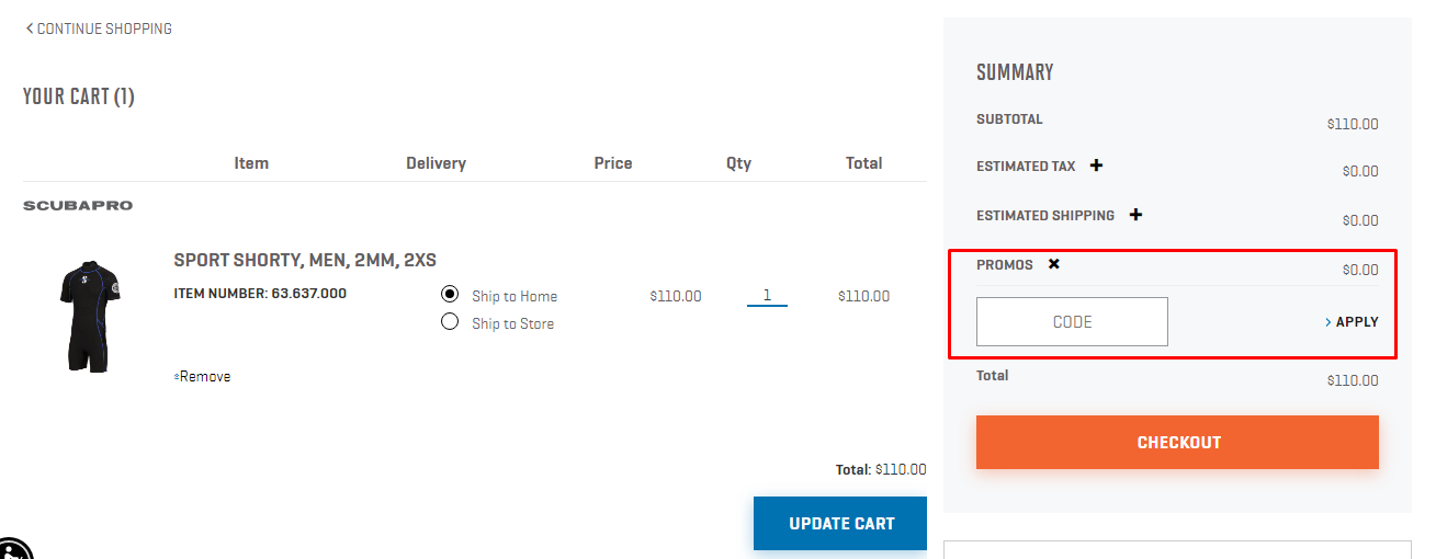 How do I use my Scubapro promo code?