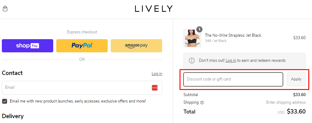 How do I use my Lively.com discount code?