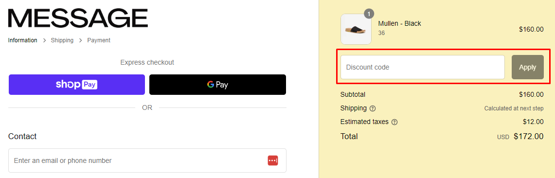 How do I use my Message discount code?