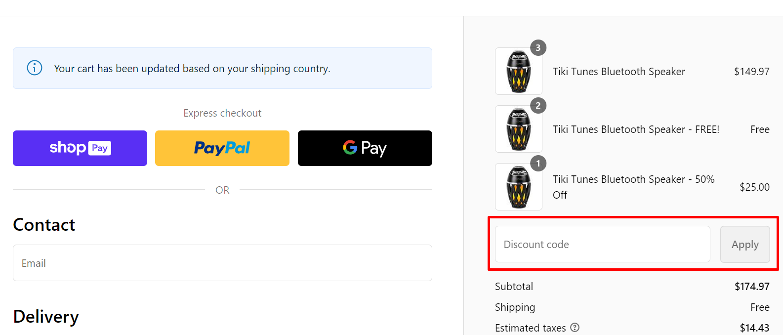 How do I use my TikiTunes discount code?