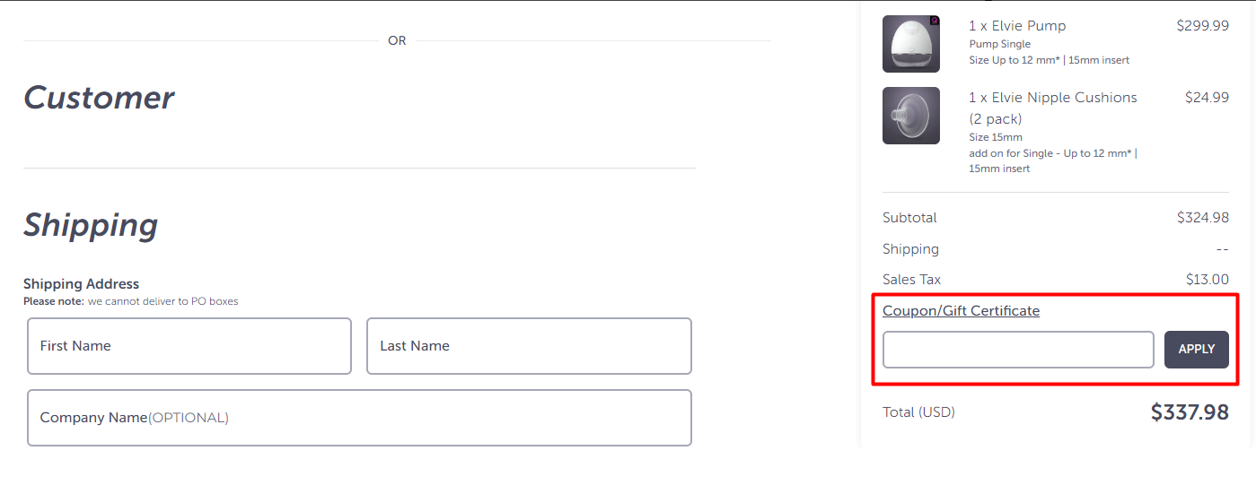 How do I use my Elvie coupon code?
