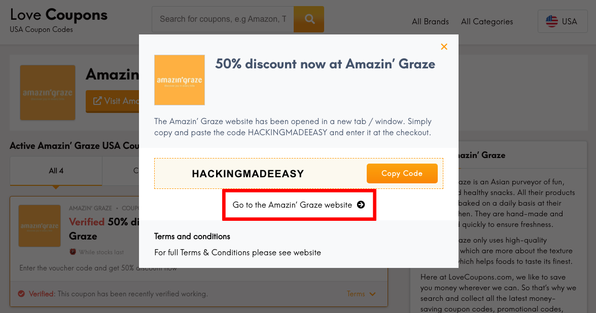 Amazin' Graze US Get Coupon