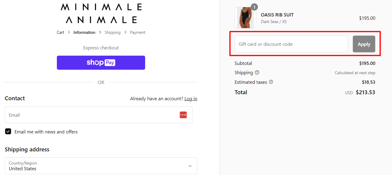 How do I use my Minimale Animale discount code?