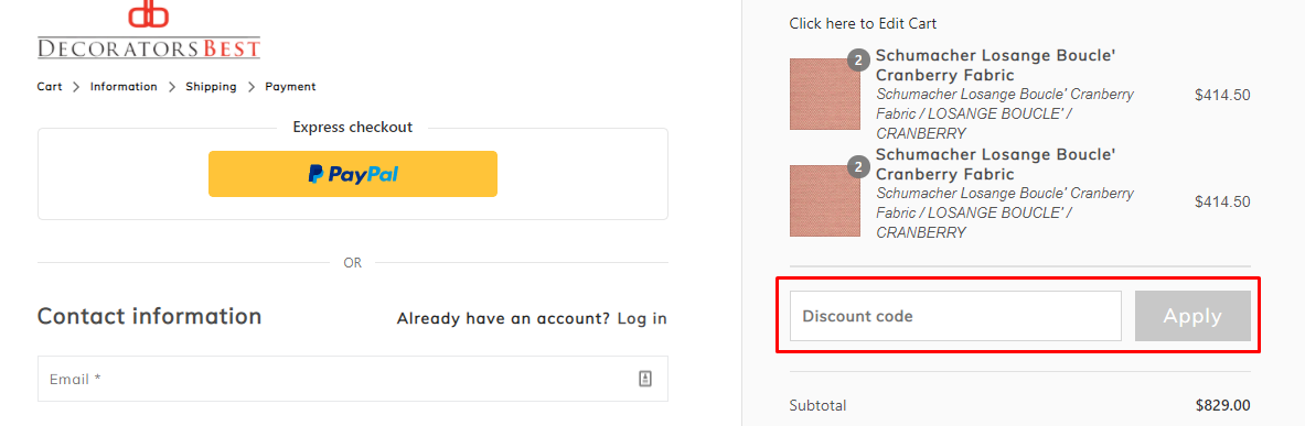 How do I use my DecoratorsBest discount code?