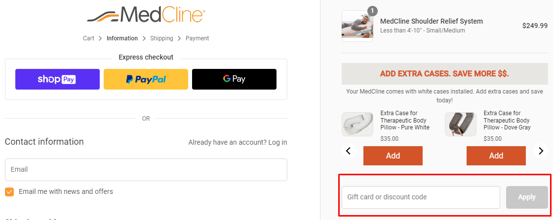 How do I use my MedCline discount code?