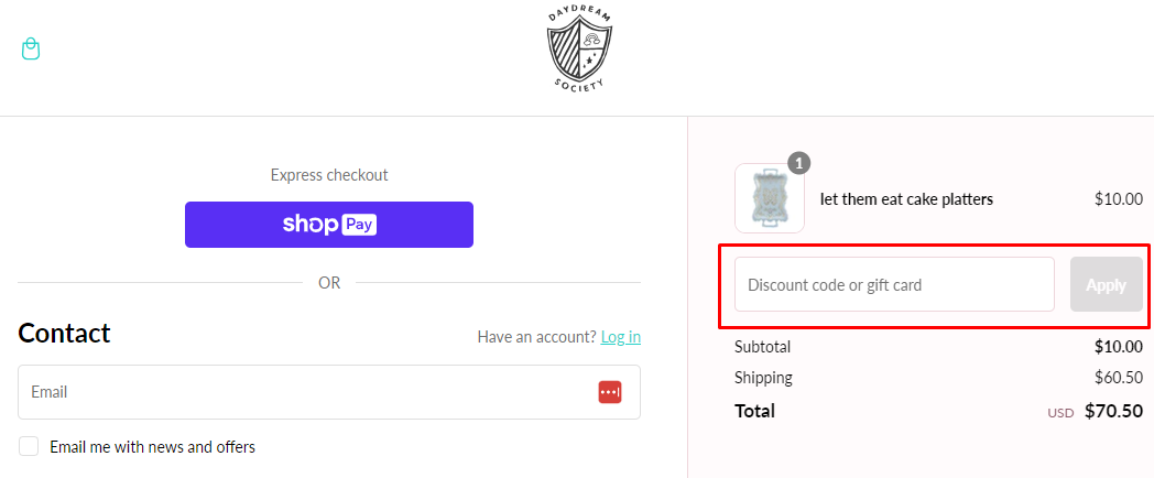 How do I use my Daydream Society discount code?