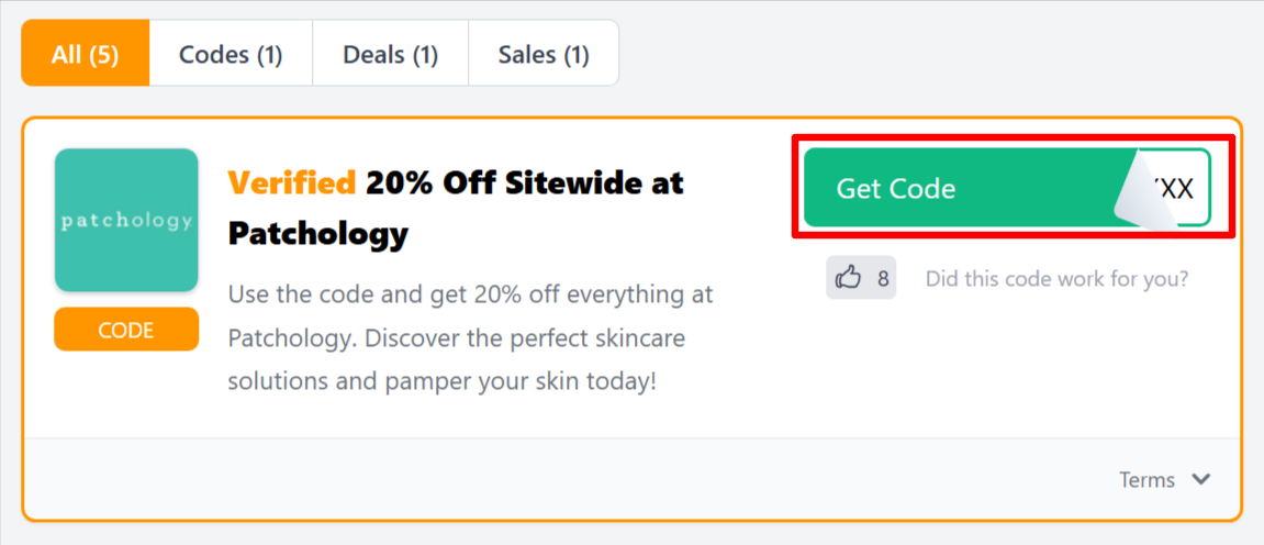 A Patchology voucher code for customers to use to save money 