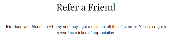 The Albaray refer a friend description