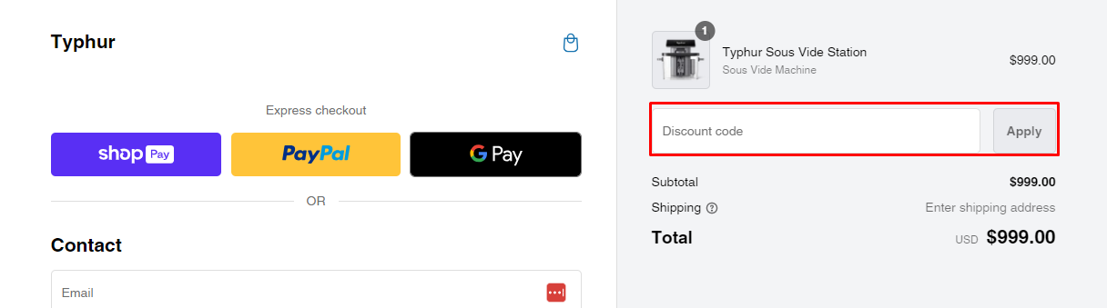 How do I use my Typhur discount code?