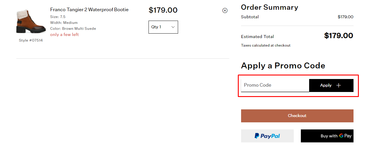 How do I use my Franco Sarto promo code?