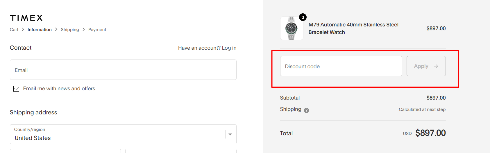 How do I use my Timex discount code?