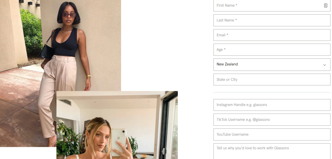 Glassons ambassador