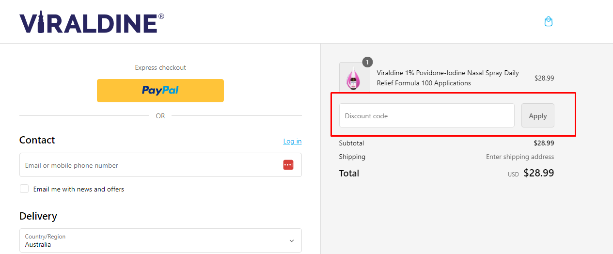 How do I use my Viraldine discount code?
