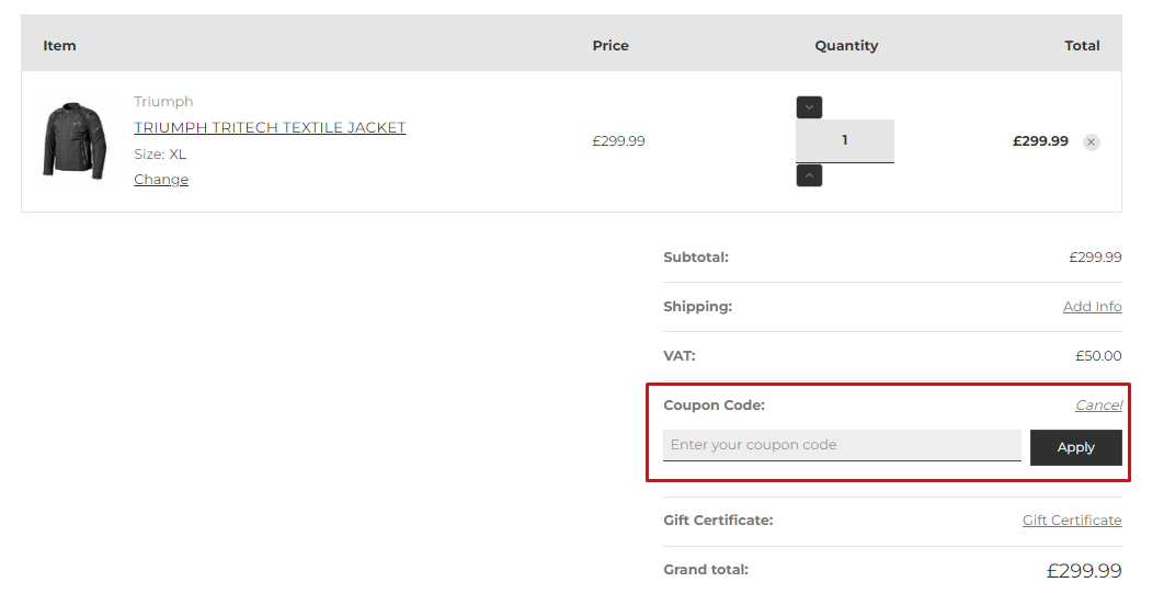 How do I use my Webbs Motorcycles coupon code?