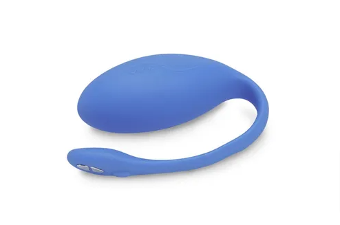 Blue We-Vibe Jive remote-controlled vibrating egg on a plain white background