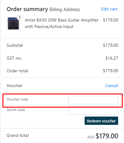 How do I use my Artist Guitars discount code?