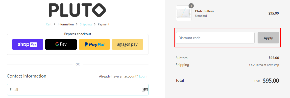 How do I use my Pluto discount code?